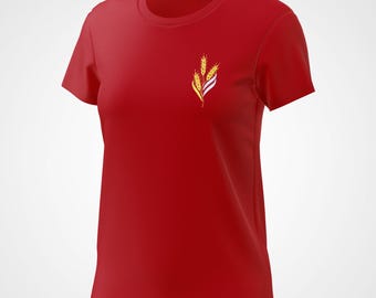 Ukrainian embroidery floral tshirt Vyshyvanka Wheat ears Traditional women embroidered Nature t-shirt red shirt Ukraine national Wear