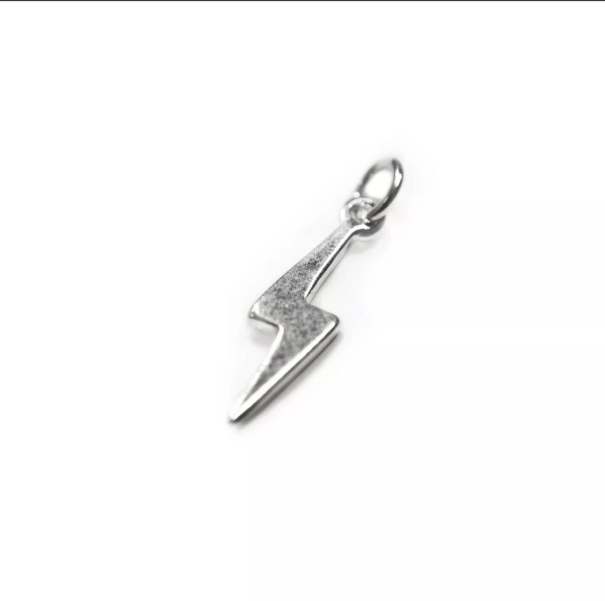 925 Sterling Silver Lightning Bolt Charm Etsy