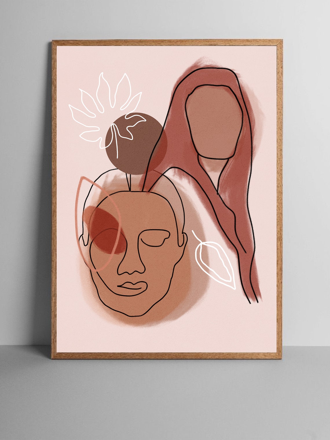 Minimal Wall Art Abstract Art Blue and Pink Abstract Shapes Etsy France