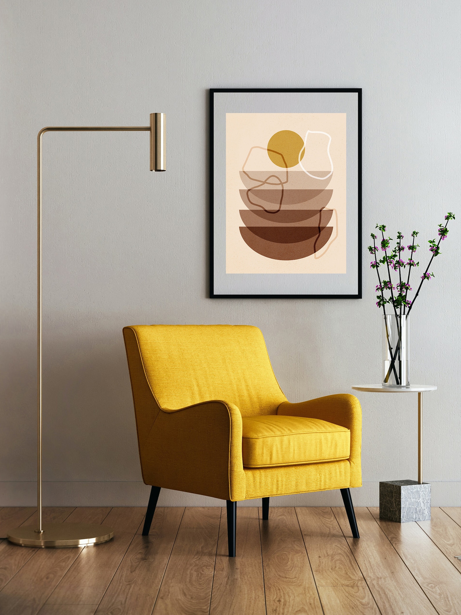 Minimal Japandi Design Digital Wall Art Geometric Shapes - Etsy