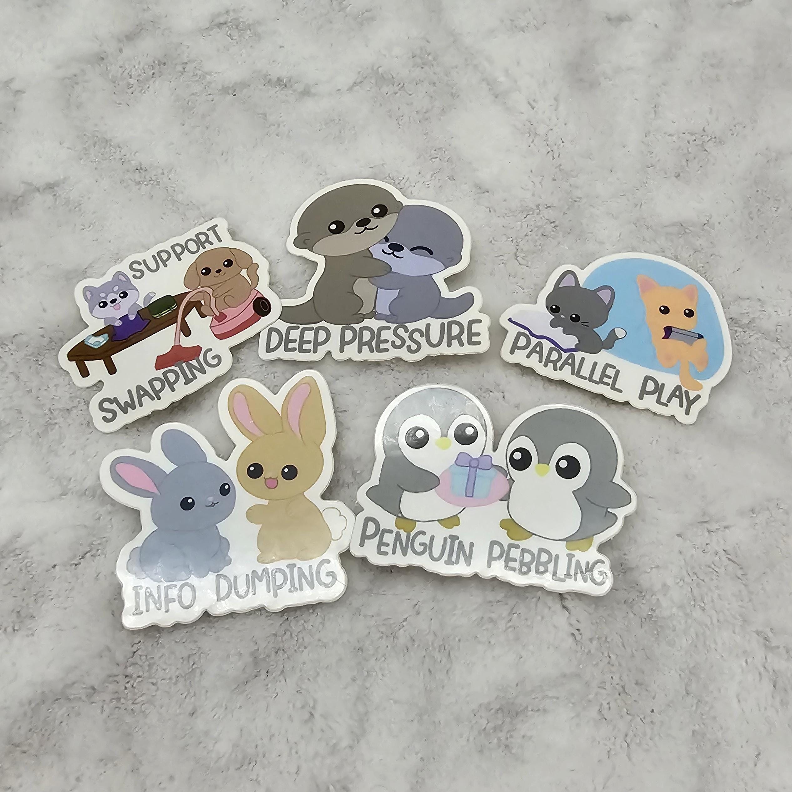 Penguin Pebbling Penguins Mini Sticker - 1.75 Inch - Neurodivergent Love Languages - Etsy