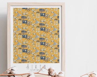 Aiken, SC Artwork, South Carolina print, Aiken Art Print, Wall Art, Housewarming Gift, Wedding Gift