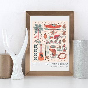 Sullivan's Island, SC 18 x 24 Kunstwerk, South Carolina Druck, Sullivan's Island, SC Strand Kunstdruck, Einweihungsgeschenk, Kunst Poster