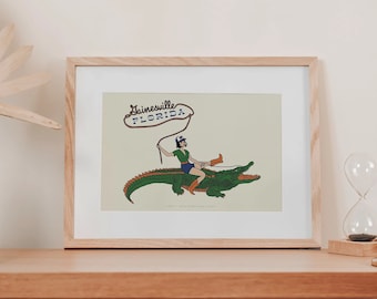 Gainesville, FL Artwork, 7x5in print, University of FL Art Print, Gainesville, FL Wall Art, Housewarming Gift, Wedding Gift, Dorm decor
