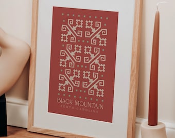 Black Mountain, oeuvre d'art NC, impression de Caroline du Nord, Black Mountain, art de la montagne NC, impression, art mural rétro, cadeau de pendaison de crémaillère