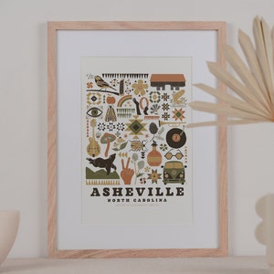 Asheville, NC Artwork, North Carolina print, Asheville NC Mountains Art Print Wall Art, Housewarming Gift, Abstract Art Poster, Wedding Gift