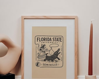 Opera d'arte di Tallahassee, Florida, stampa 11 x 14 pollici, stampa artistica FSU, decorazione murale di Tallahassee, Florida, regalo per l'inaugurazione della casa, regalo di nozze, decorazione per dormitorio
