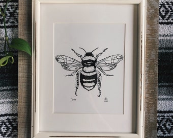 Impression d'abeilles Izzy || Impression d'art abeille || Sauvons les abeilles Impression || Espèce d'abeille || Art d'abeille ||