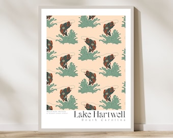 Lake Hartwell, SC 18 x 24 in Obra de arte, Impresión de Carolina del Sur, Impresión artística de Lake Hartwell, SC Arte de pared, Regalo de inauguración de la casa, Póster de arte, Regalo de boda