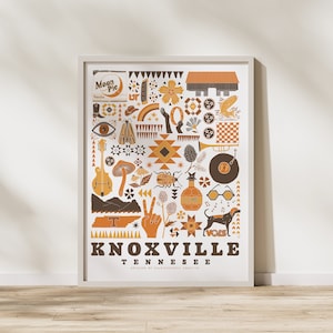 Knoxville, TN Artwork, UT print, Tennessee Art Print, University of Tennessee Wall Art, Housewarming Gift, Wedding Gift, Dorm decor, vols