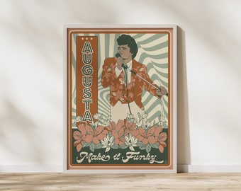 18x24in Augusta Georgia James Brown Artwork, Make it Funky, Augusta, GA Poster Print