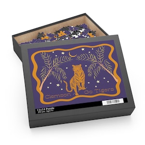 Clemson Tigers Puzzle | Hand-Drawn Clemson University Fan Gift | Unique College Football Game Day Puzzle