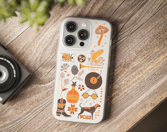 Étui de téléphone flexible transparent illustré pour iPhone 14 Pro Tennessee, étui de téléphone Knoxville Tennessee, étui de téléphone Université de Knoxville