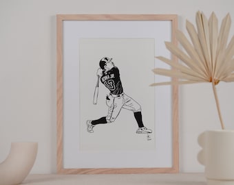 Ronald Acuña Jr. Print | Acuña Art | Baseball Print | Braves Baseball | Atlanta Braves | Major League Baseball | Physical Print Minimalist