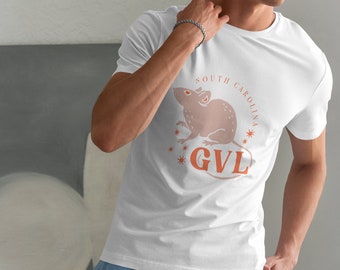 Chemise SC Greenville, chemise d'art GVL Souris sur la main, Merch Souris dans le Maine, Greenville, Merch SC, vêtements Swamp Rabbit