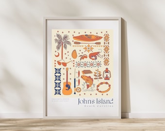 Johns Island, SC 18 x 24 Kunstwerk, South Carolina Druck, Johns Island, SC Strand, Kunstdruck, Wandkunst, Einweihungsparty, Kunstposter