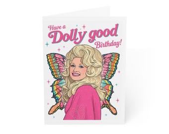 Biglietto di auguri di buon compleanno in stile Dolly Good / Biglietto di auguri di compleanno di Dolly Parton / Biglietto di auguri di compleanno divertente a tema musica country / Biglietto di auguri di compleanno - BUSTA INCLUSA
