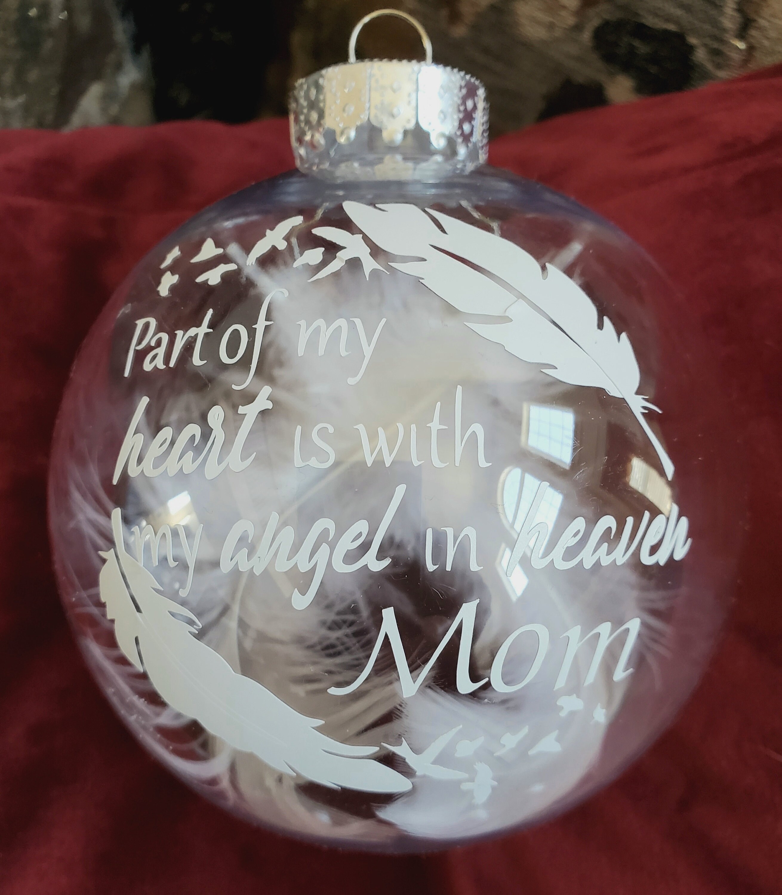 Memorial Ornament 5 Keepsake With Feathers Etsy