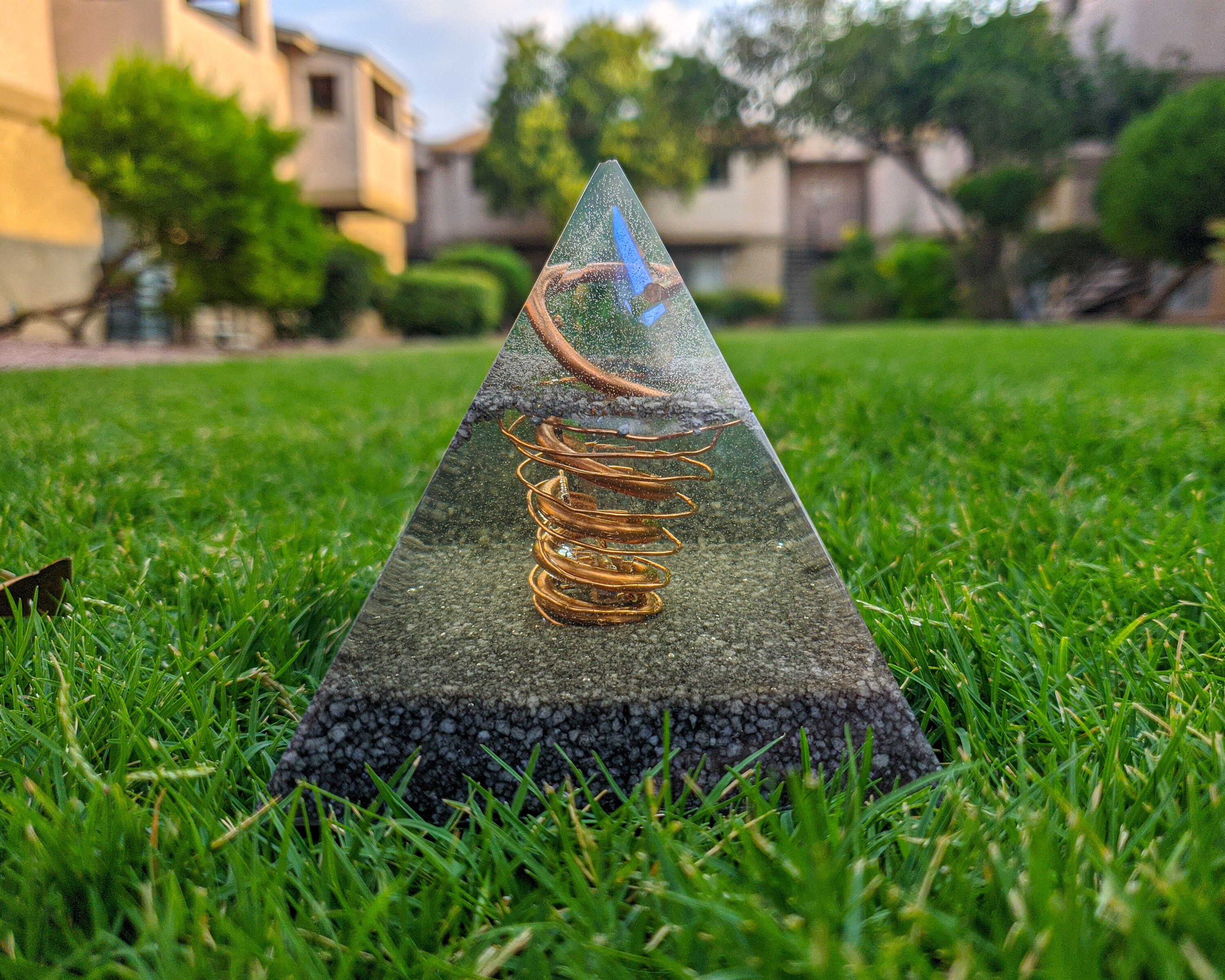 Resin Pyramid with Glass Crystal Etsy