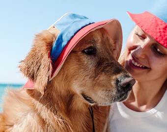 90s  Colorblock Dog Bucket Hat | Hats for Dogs | Large Dog Hats | Bucket Hat for Dogs | Hat for Pets |