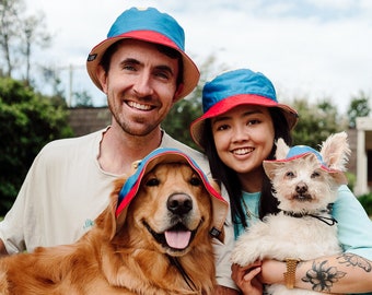 Matching Dog and Owner 90s Bucket Hats | Reversible Matching Dog and Owner Hats | Hats for Dogs | Large Dog Hats | Bucket Hats for Dogs