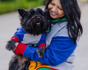 Fresh Pawrince | Colourblock Matching Dog and Owner Hoodies | Multicolor Primary Matching Dog and Owner Sweaters