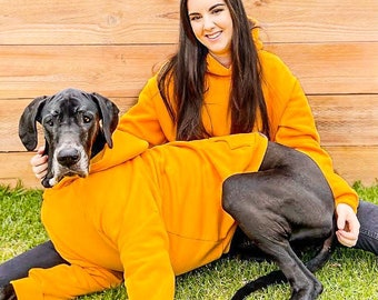 Sunshine Dog Hoodie | Yellow Matching Dog and Owner Hoodies | Bright Matching Dog and Owner Sweaters