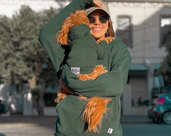 Walkies Dog Hoodie | Green Matching Dog and Owner Hoodies | Forest Green Matching Dog and Owner Sweaters