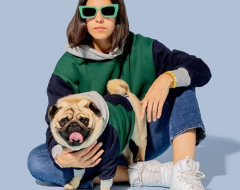 Boyish Bois Meets World | Colorblock Matching Dog and Owner Hoodies | Multicolor Primary Matching Dog and Owner Sweaters