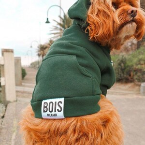 Walkies Dog Hoodies Forest Green DOG HOODIE Pet Jumper Ethical Dog Hoodie Green Dog Hoodie image 2