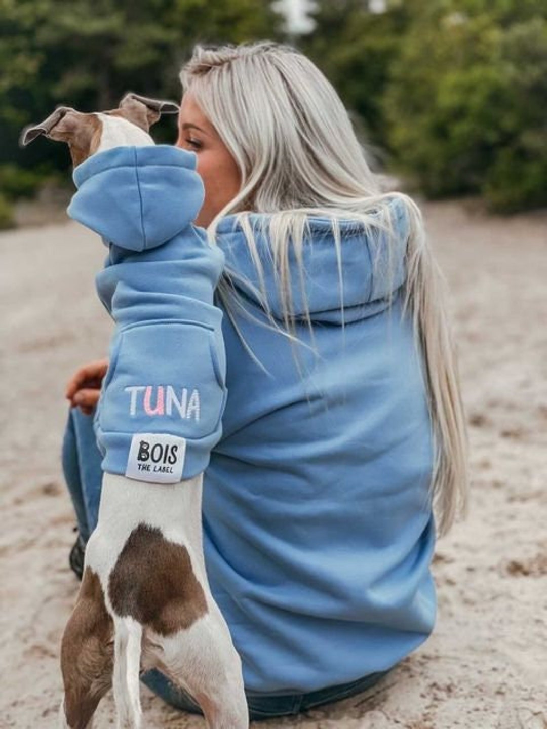 Baby Blue Matching Dog and Owner Hoodies Matching Dog image