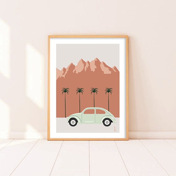 Affiche Illustration Coccinelle Vintage - Poster Déco Art Format A4 ou A3