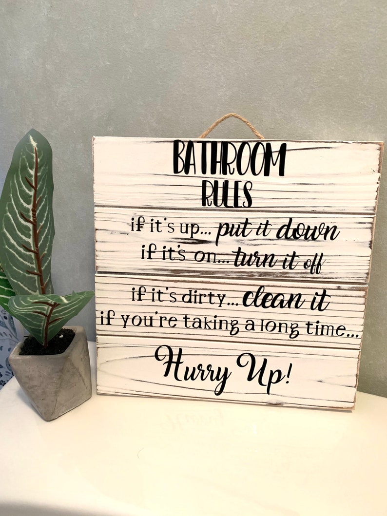 Holz Badezimmer Regeln Zeichen / Badezimmer Regeln Zeichen / | Etsy