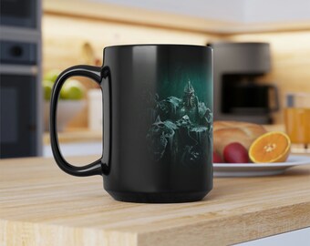 World of Warcraft Arthas Mug: Lich King Gift, Black Ceramic (15oz)
