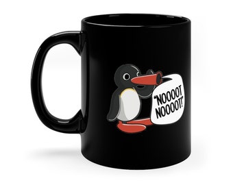 Pingu Noot Noot Meme-mok - zwart keramiek 11oz