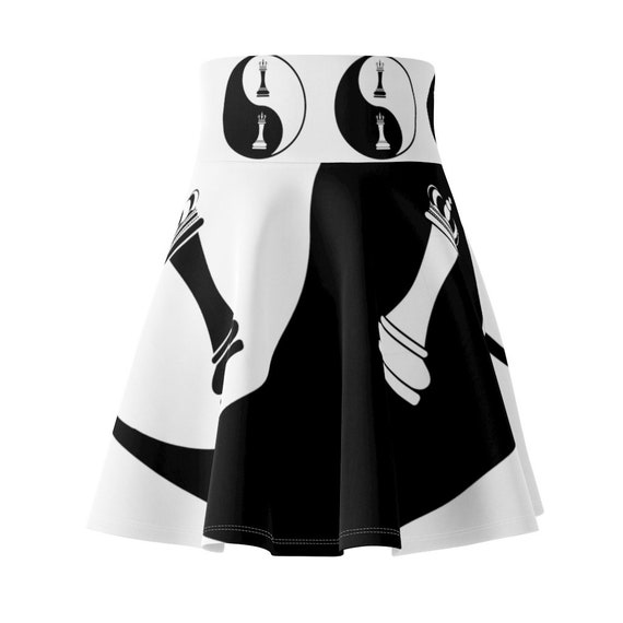 Yin Yang Chess Skirt Chess Dress Black White Skirt Etsy