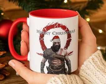 God of War Kratos Christmas Coffee Mug, Secret Santa Gift