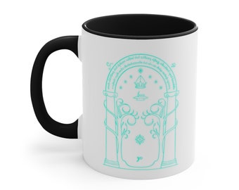 Doors Of Durin Mug, LOTR Durin Mug, White Mug, LOTR Mug Gift, Doors Of Durin Mug Gift