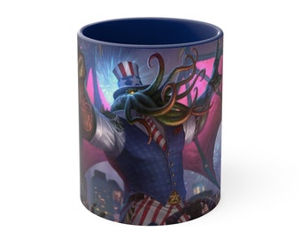 Cthulhu Coffee Mug: H.P. Lovecraft Gift, Accented Handle