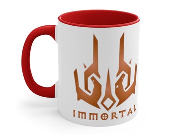 Taza de Diablo Inmortal: Regalo para gamers, asa acentuada