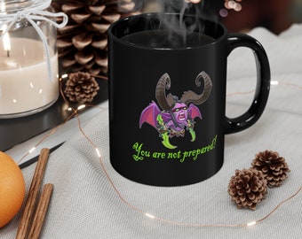 World of Warcraft Illidan-mok: zwarte keramische koffiemok