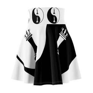Yin Yang Chess Skirt, Chess dress, Black white skirt