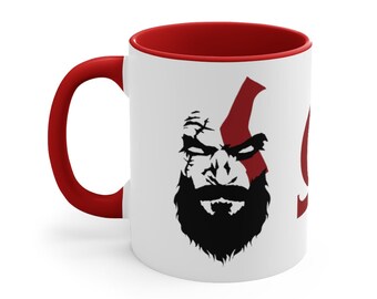 God of War Kratos Mug: Gamer Gift, Dual-Color Ceramic