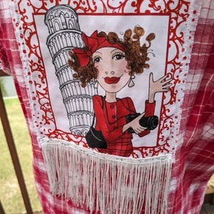 Red Lily in Paris Summer Flannel Sleeveless Shirt
