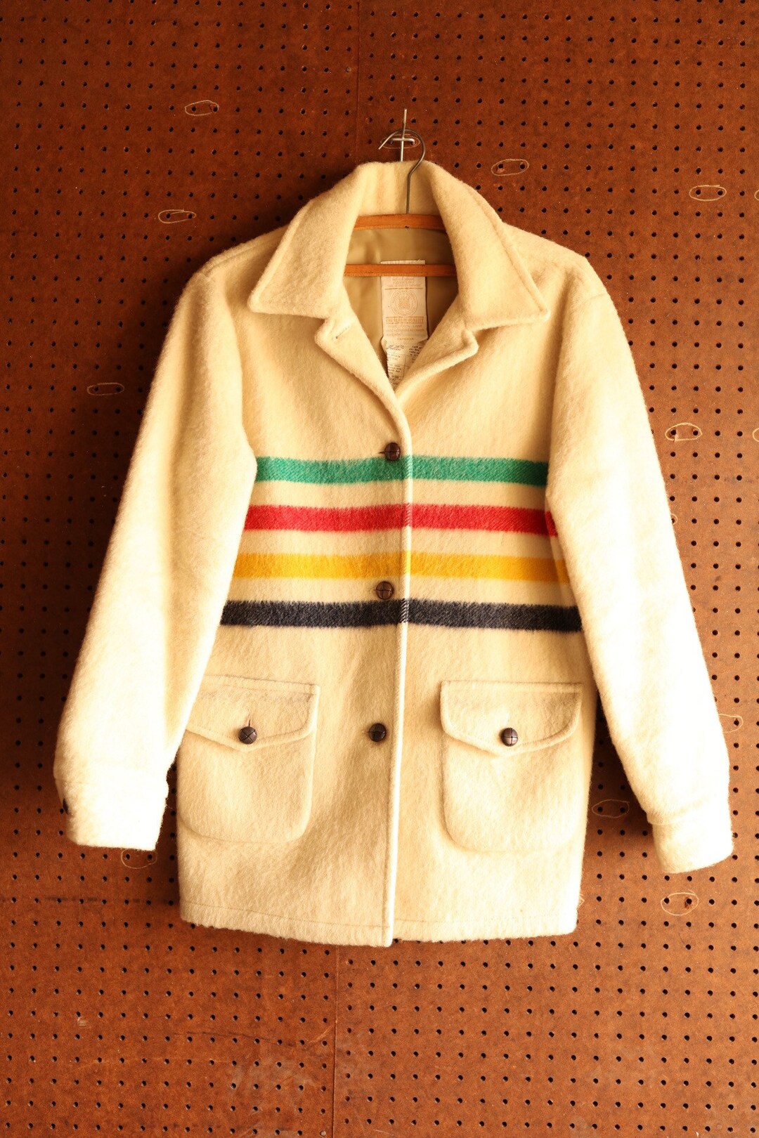 RARE Vintage 50s Hudson Bay Blanket Jacket Fully Lined S M Etsy