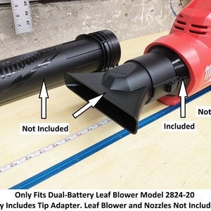 Rotating Short Nozzle Tip Adapter for Milwaukee Dual Battery M18 2824-20 Leaf Blower, Made in USA
