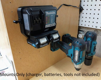Wall Mount For Makita DC10WD With Optional Mounts For Tools & Batteries, Made in USA