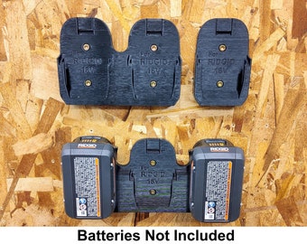 Väggfäste för Ridgid 18V-batterier i versioner med 1, 2 eller 3 batterier