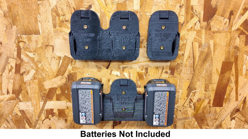 Wandhalterung für Ridgid 18V Batterien in 1, 2 oder 3 Batterie Versionen Bild 1
