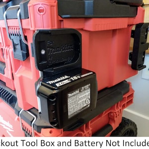 Makita 18V Battery Mount/Holder for Milwaukee PACKOUT for 1, 2, or 3 Batteries